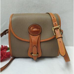 Dooney & Bourke Brown Pebbled All Weather Leather Crossbody Bag -VTG Made in USA